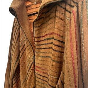 Soft surroundings unique embroidered mustard rust colored jacket size L